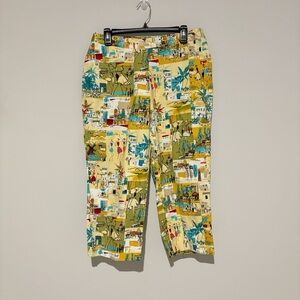 SPORT HALEY French‎ Quarters Theme scenic toile Capri Pants yellow size 12